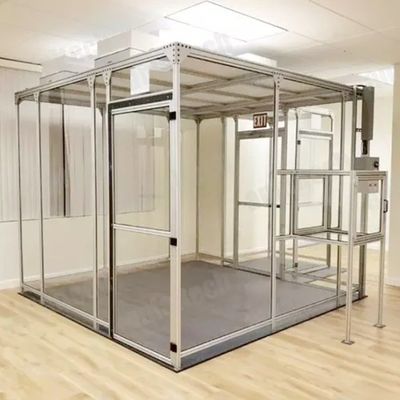 اتاق تمیز ماژولار با سقف Ffu سیستم تصفیه تهویه مطبوع برای یک جهت سیستم جریان هوا بدون گرد و غبار کار می کند