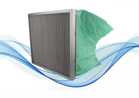 فیلتر هوا جیبی فیبرگلاس برای سیستم HVAC 45٪ تا 95٪ کارایی فیلتر